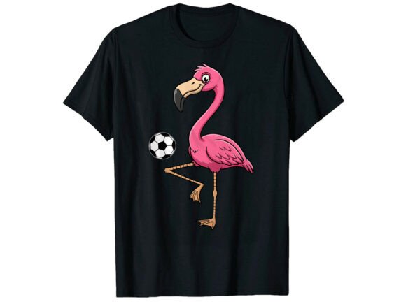 Flamingo Playing Soccer T-Shirt Graphics for T-Shirt Designs