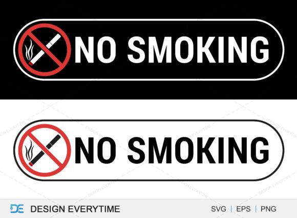 No Smoking Sign Graphics for T-Shirt Designs and Branding