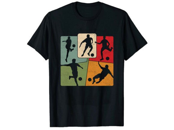 Retro Player Silhouette Soccer T-Shirt Graphics & Designs