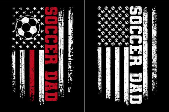Soccer Dad American Flag T-Shirt Graphics