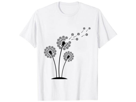 Soccer Dandelion Art Graphics for T-Shirt Designs