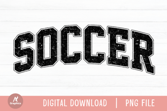 Soccer Retro Varsity PNG for T-Shirt Designs & Graphics