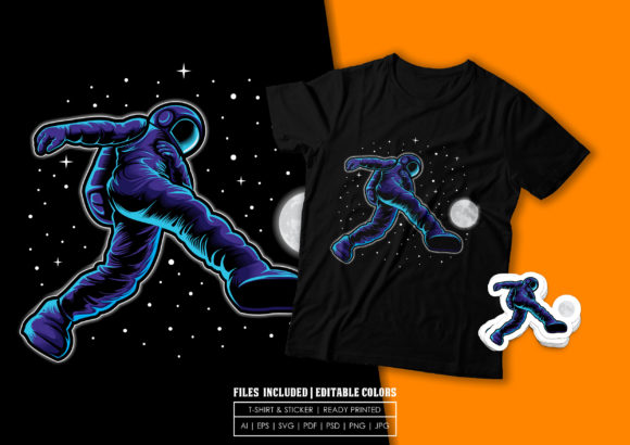 T-Shirt Design: Astro Soccer Graphics & Print Templates